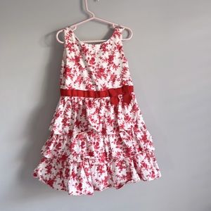NWOT- Janie and Jack, red and white floral tiered dress – size 6
